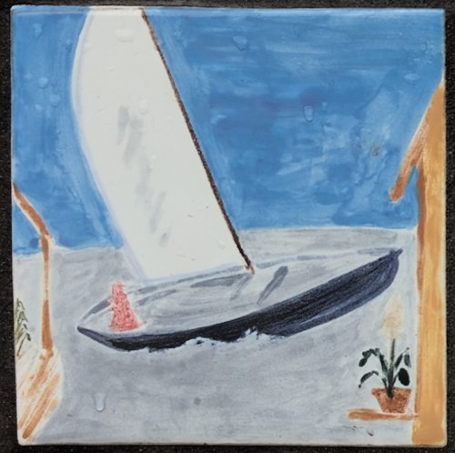 Sailing scene from float homes