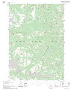 Topographic map of the area in Malheur forest