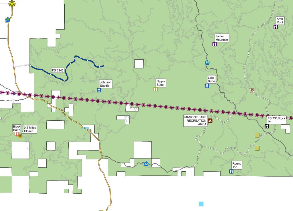 Map provided by Malheur national forest